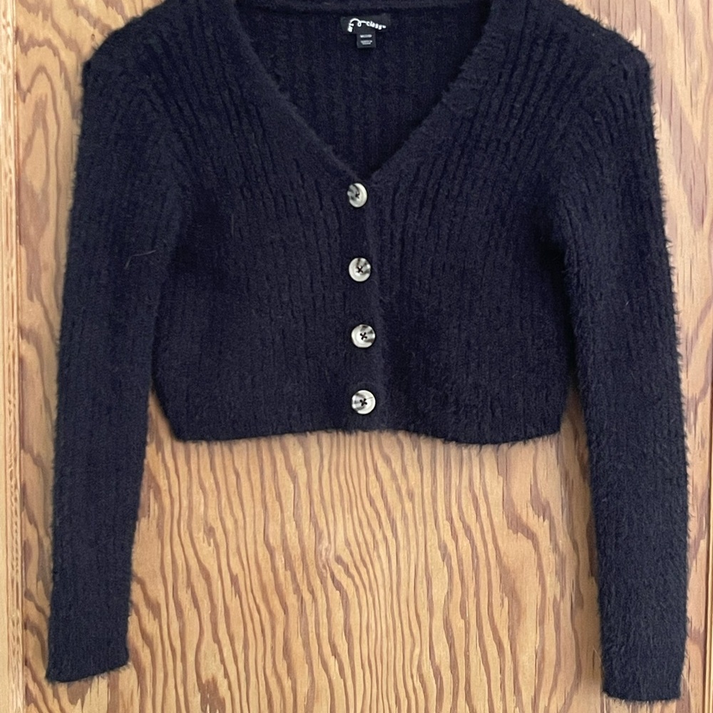 Art Class Black Button-Up Cardigan